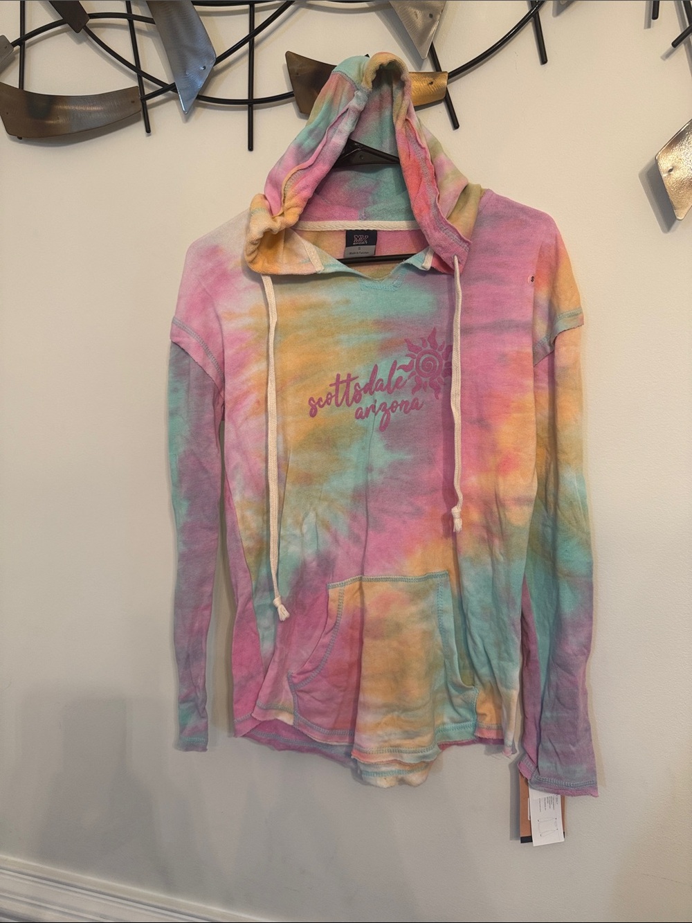 MV Sport Women's Tie-Dye Hoodie Sweater - Pink, Yellow, Blue, Purple